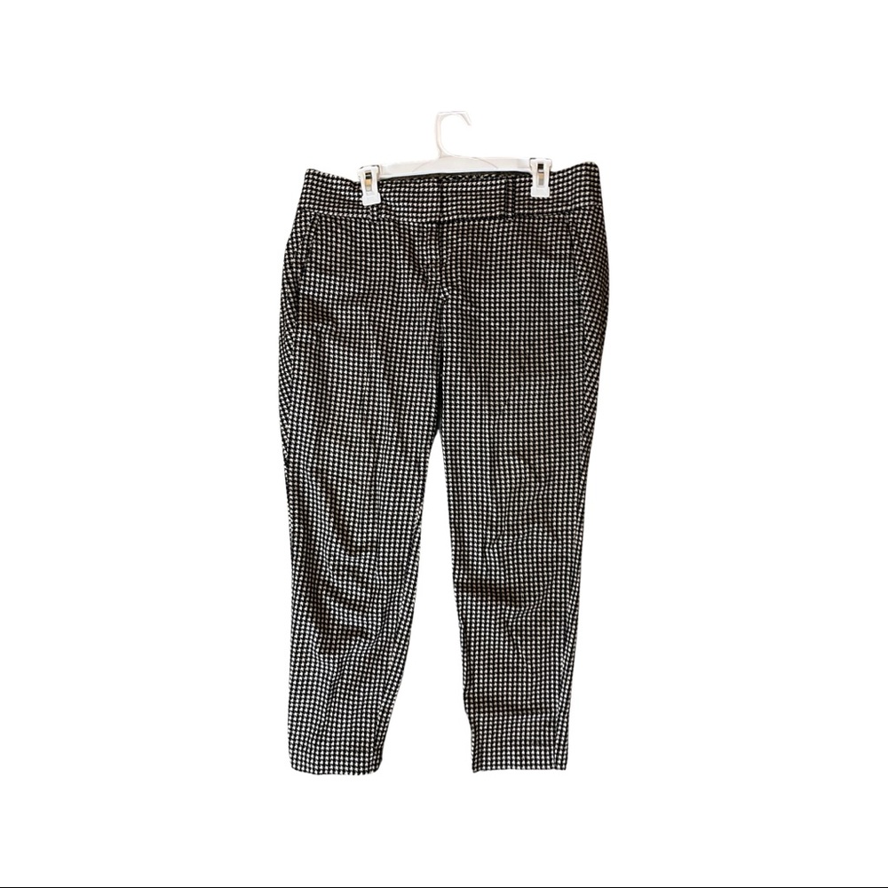 Black and white plaid ankle pants